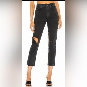 NWOT AGOLDE Riley High Rise Straight Crop in Contraband